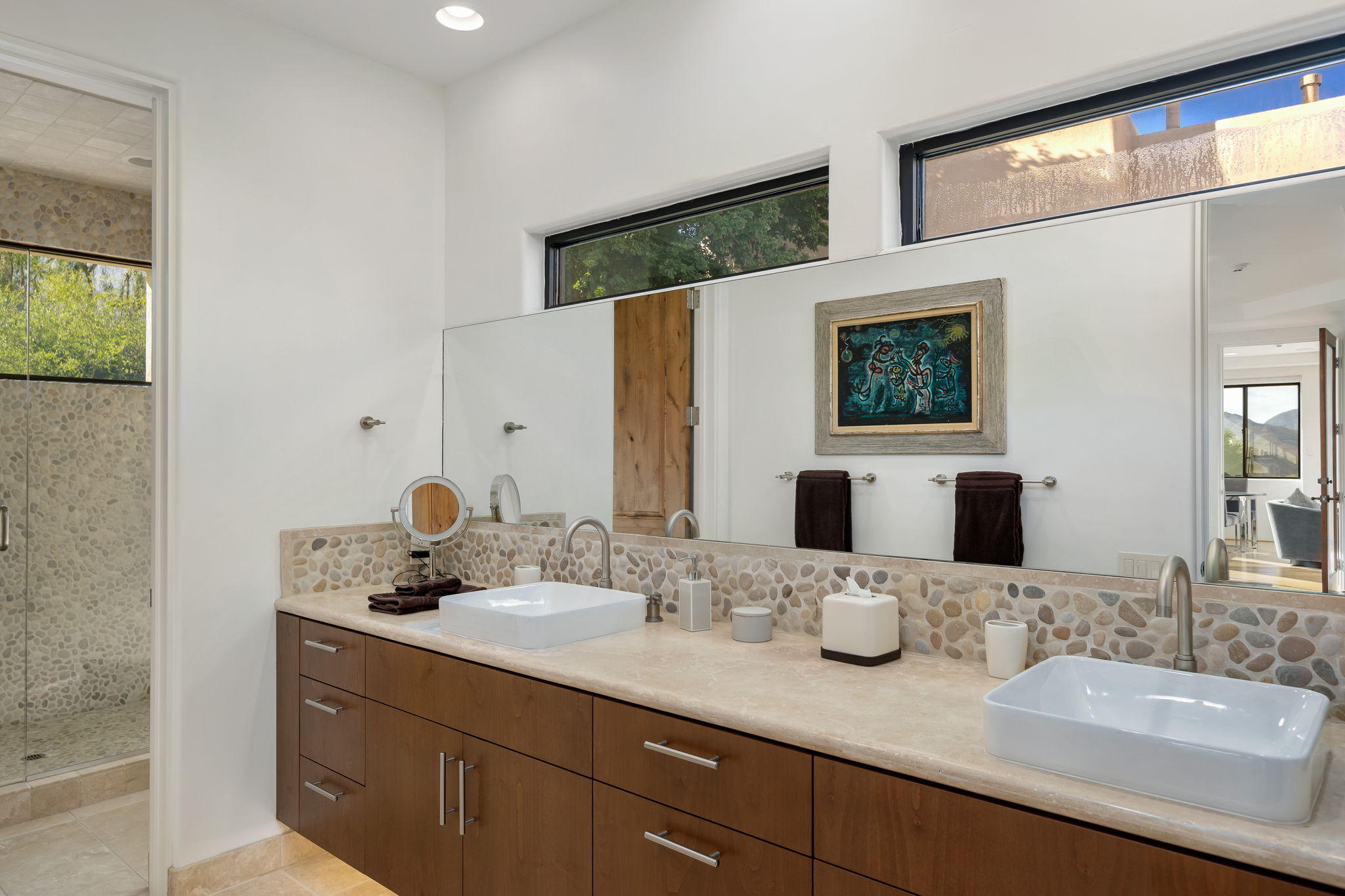 178 Netas Drive Palm Desert, CA 92260 - Photo 40 of 83 a bathroom with double sink and a mirror