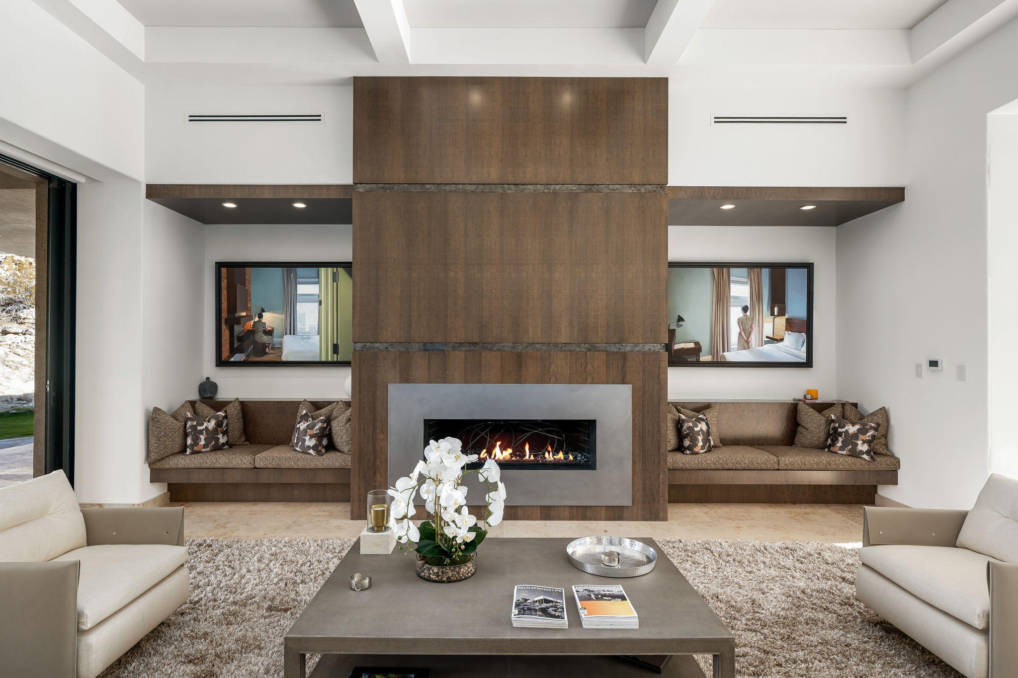 178 Netas Drive Palm Desert, CA 92260 - Photo 67 of 83 a living room with furniture and a fireplace