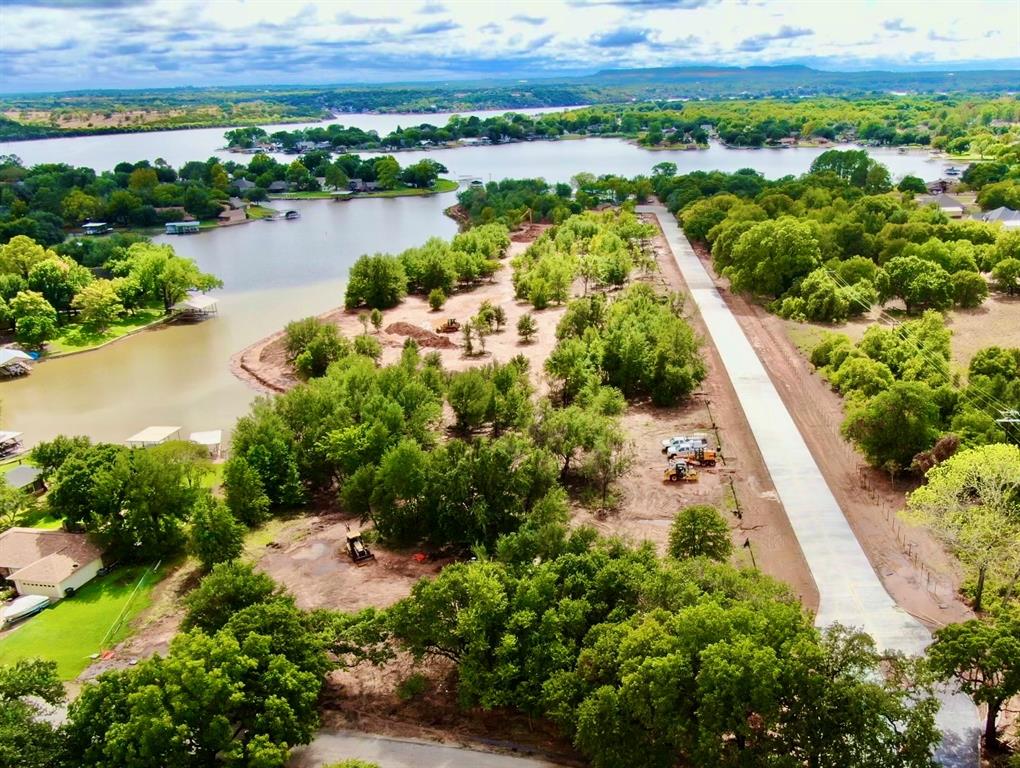 a view of a lake with a city view