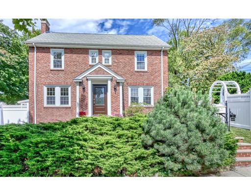 5 Grassmere Road Brookline, MA 02467 - Photo 10 of 12 a front view of a house with a yard