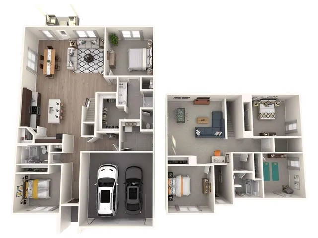 a view of a living room with furniture