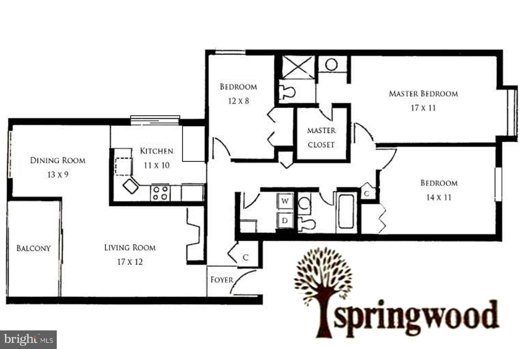 2210 Springwood Drive, Unit 208 Reston, VA 20191 - Photo 30 of 30 Floorplan