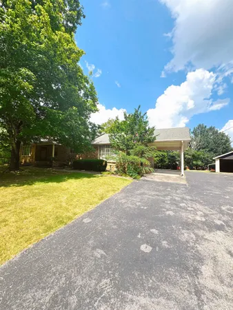 a view of backyard with green space