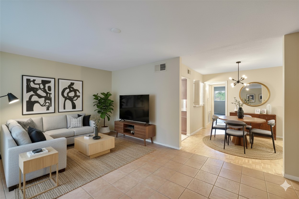 11550 Chimney Rock Road, Unit 324 Houston, TX 77035 - Photo 11 of 24 Virtully staged living room with a ton of natural light