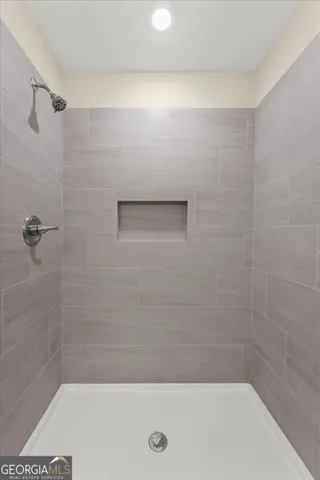 a bathroom with a bathtub