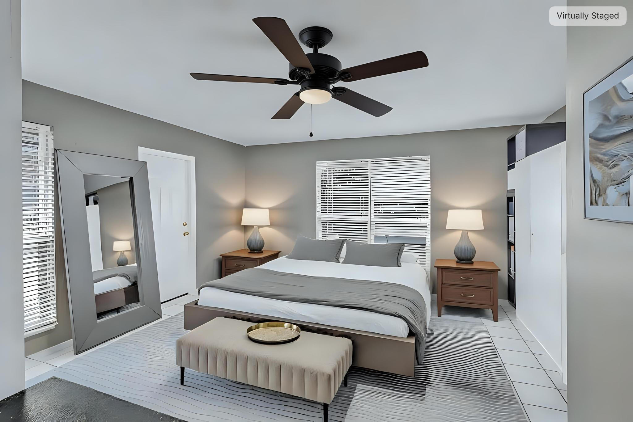 304 2nd Terrace Key Largo, FL 33037 - Photo 26 of 43 a bedroom with a bed and wooden floor