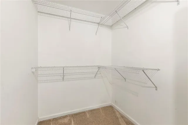 a view of a room with racks on the wall