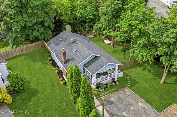 an aerial view of a house