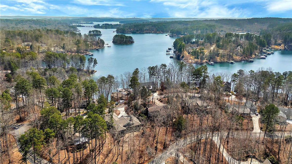 10 Admiral Lane Salem, SC 29676 - Photo 41 of 43 This captivating aerial view showcases a vibrant waterfront community nestled amidst lush woodlands and serene waters.