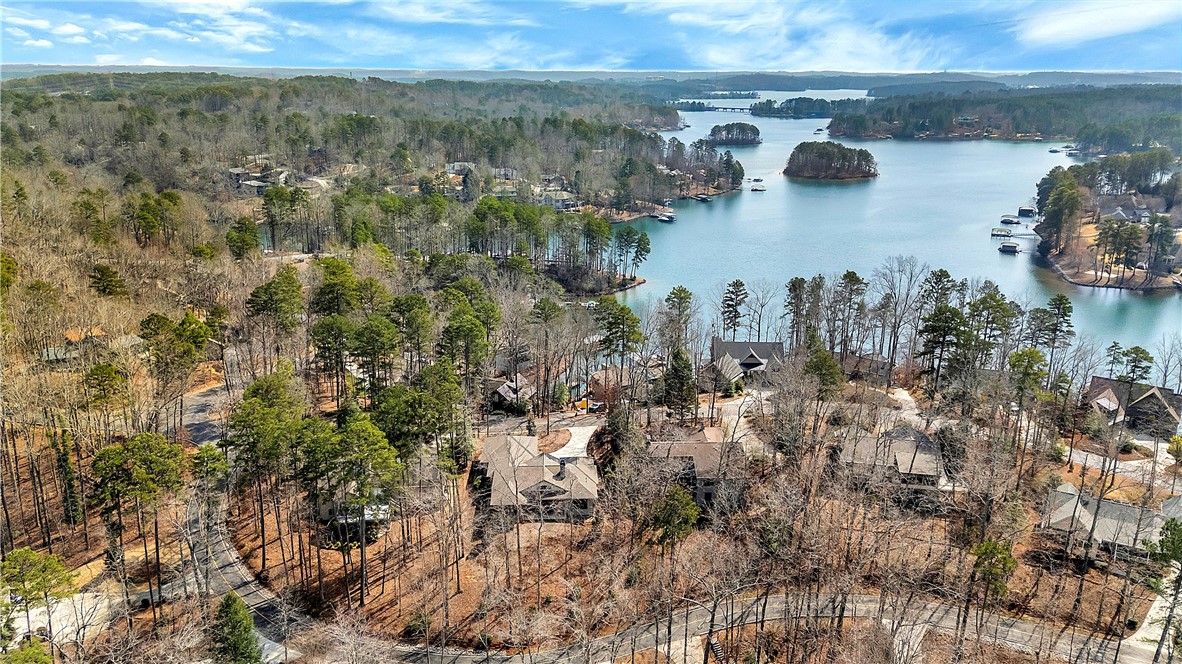 10 Admiral Lane Salem, SC 29676 - Photo 42 of 43 This elevated view captures homes nestled among trees, overlooking a beautiful lake with scattered islands.