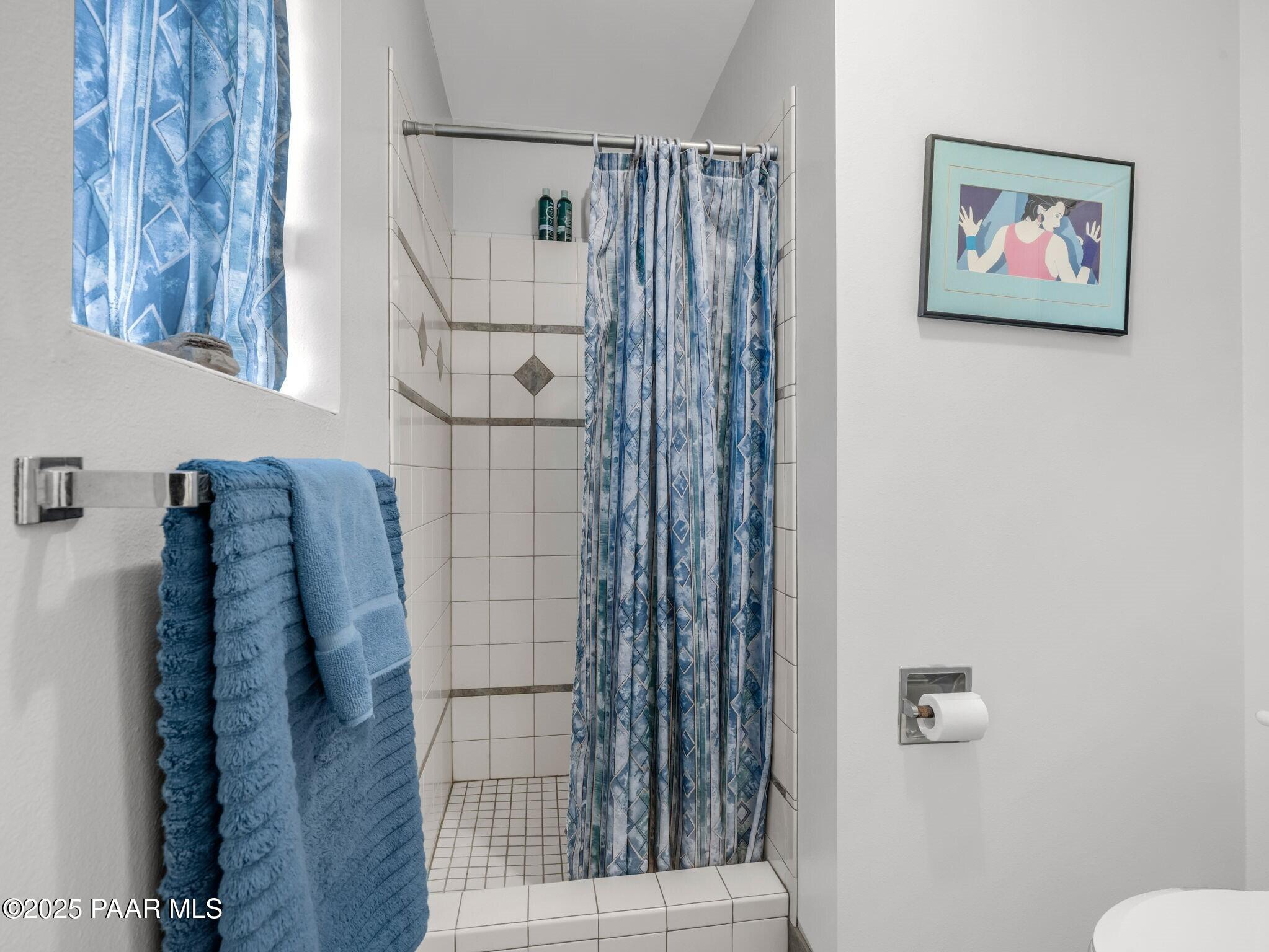 2710 Ridge Road Prescott, AZ 86301 - Photo 18 of 32 a bathroom with a shower and a toilet