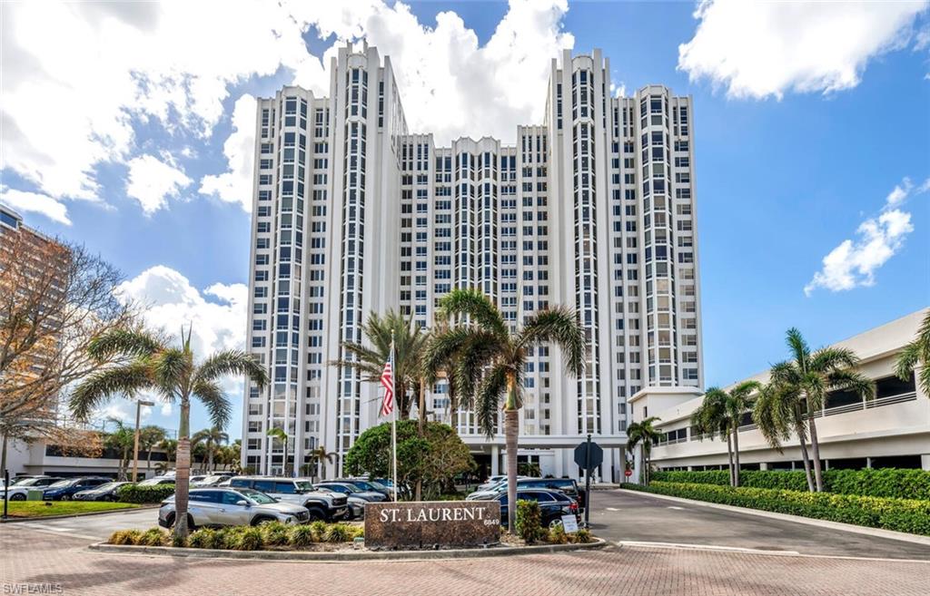 a front view of a multi story building