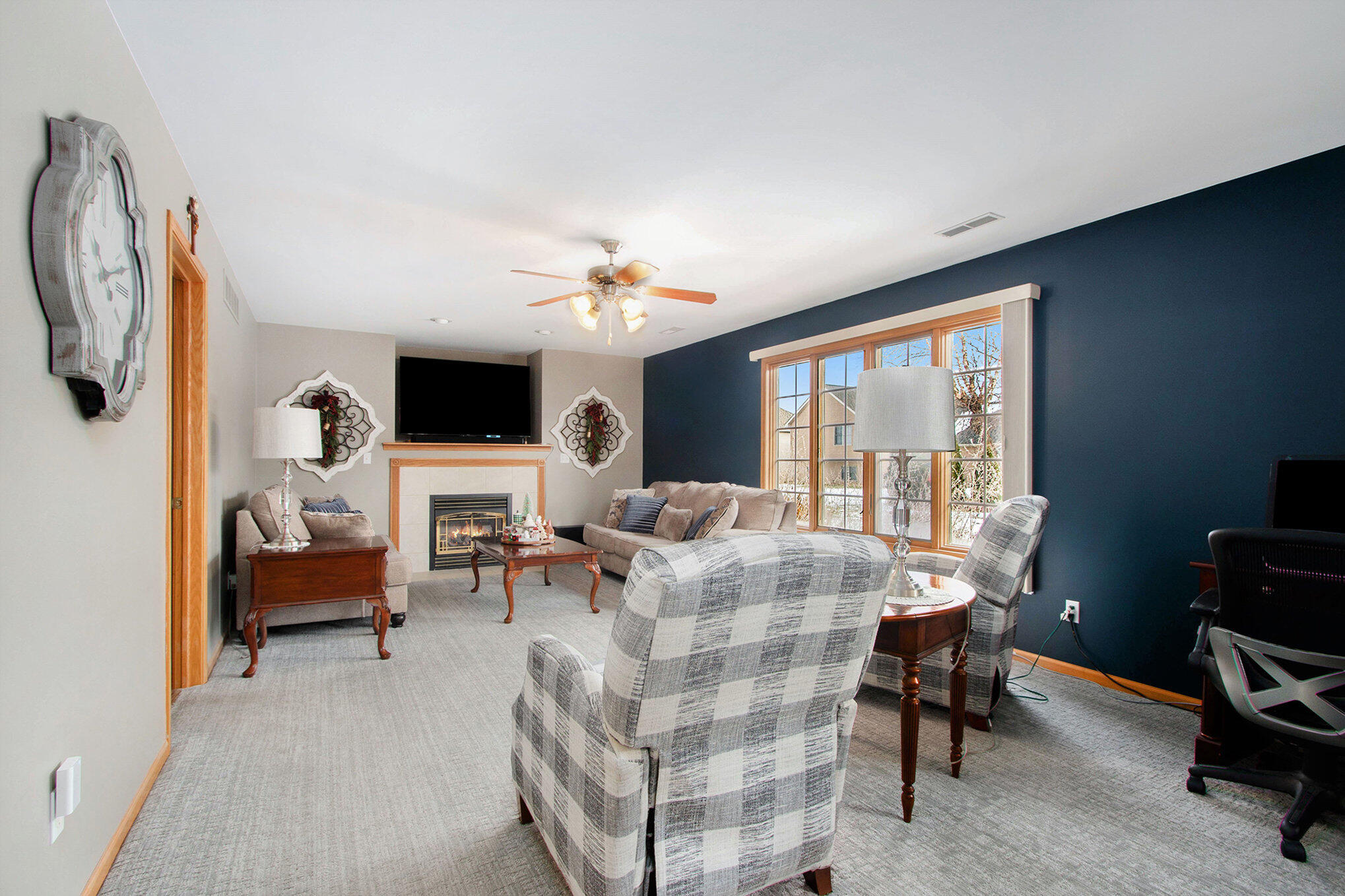 10399 Pike Street Crown Point, IN 46307 - Photo 10 of 25 a bedroom with furniture and a large window