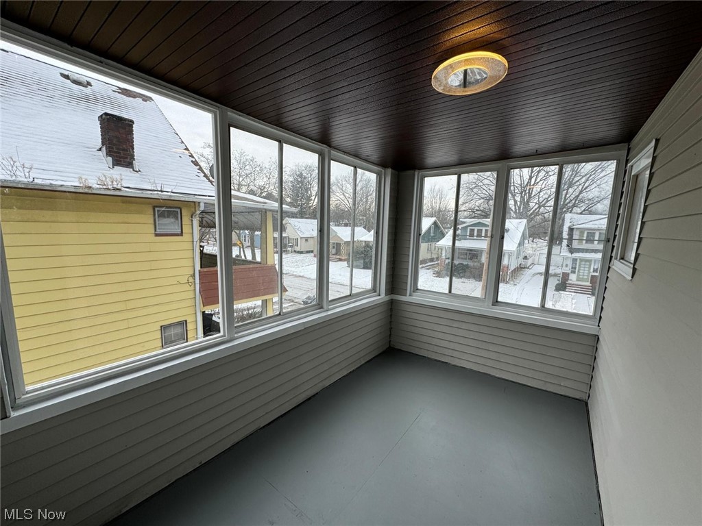 3333 Berea Road Cleveland, OH 44111 - Photo 12 of 34 Unfurnished sunroom with wooden ceiling