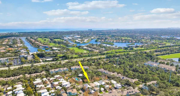 an aerial view of multiple house