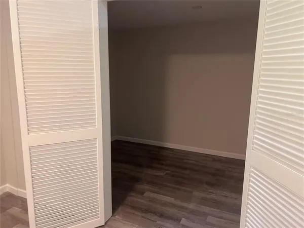 a view of wooden door