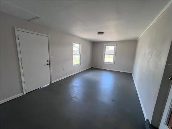 an empty room with a window