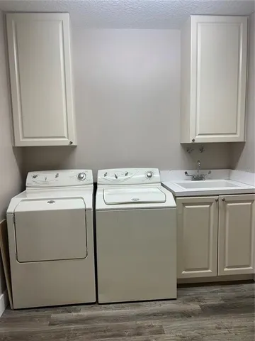 a garden view with a seating space