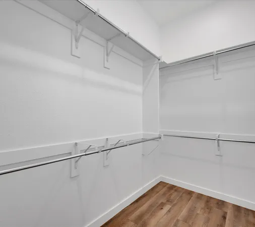 a view of a room with racks on the wall