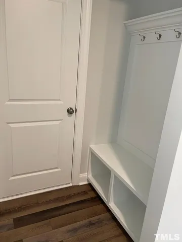 a view of an empty walk in closet