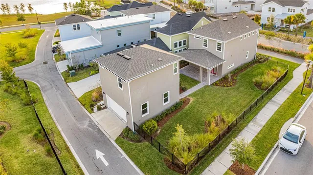 a view of a garden with pathway