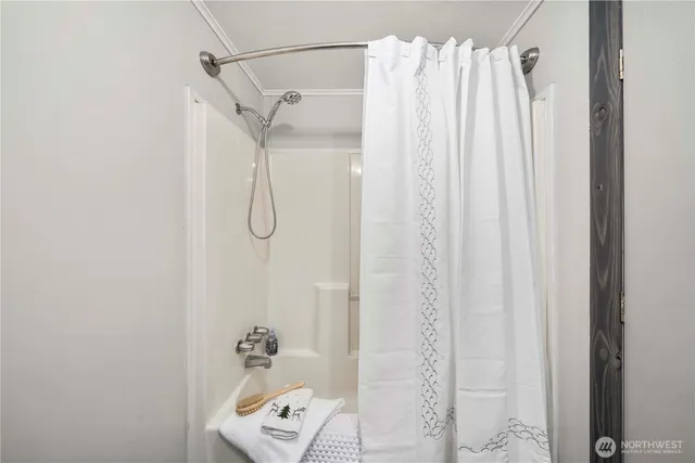 a bathroom with a shower
