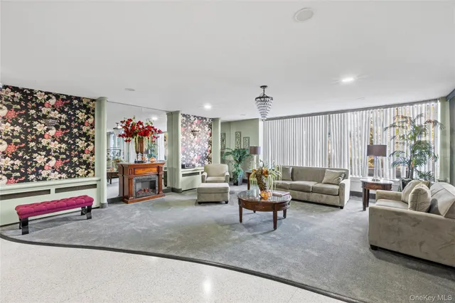 a living room with furniture and a couch