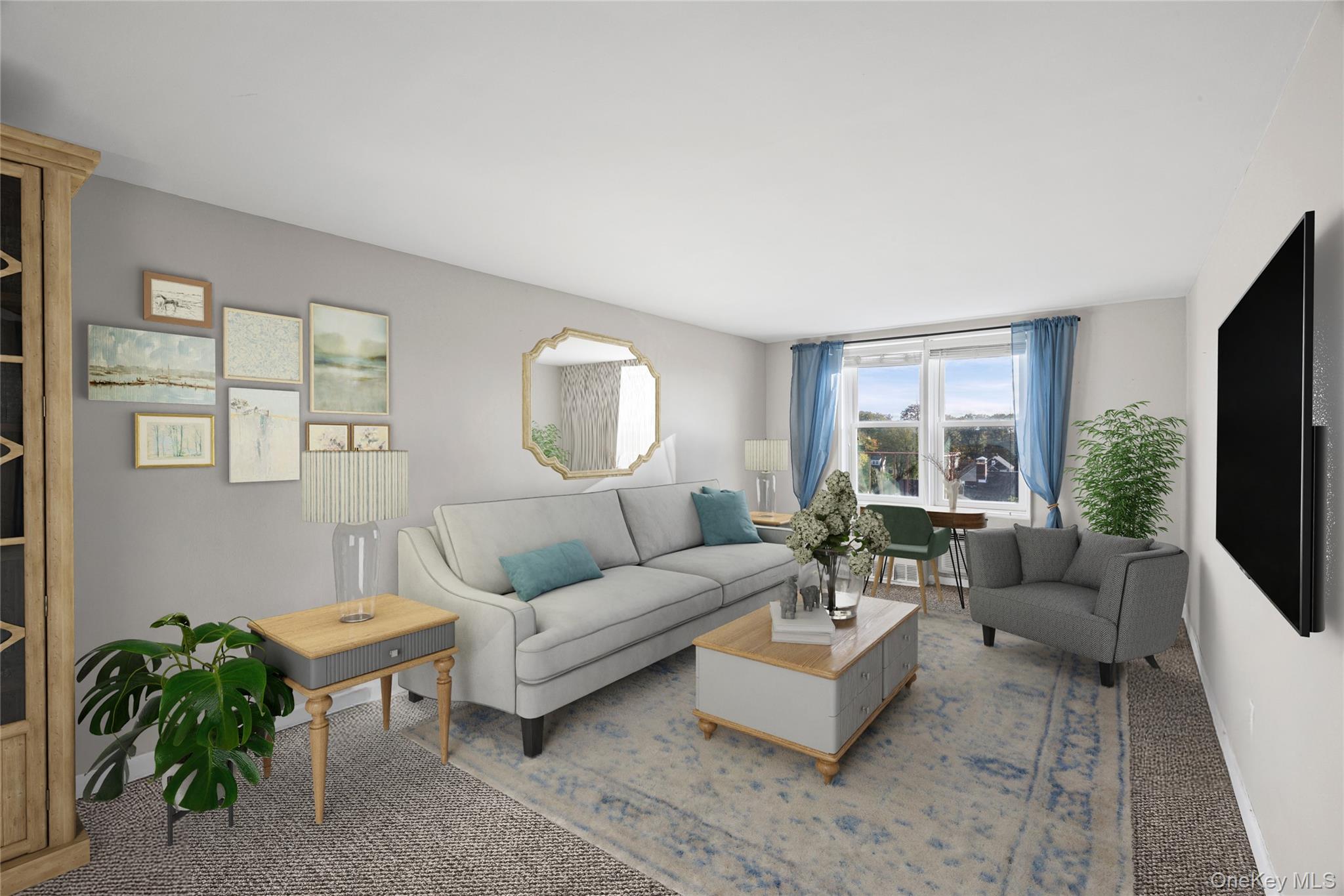 504 Merrick Road, Unit 4E Lynbrook, NY 11563 - Photo 8 of 19 a living room with furniture and a flat screen tv