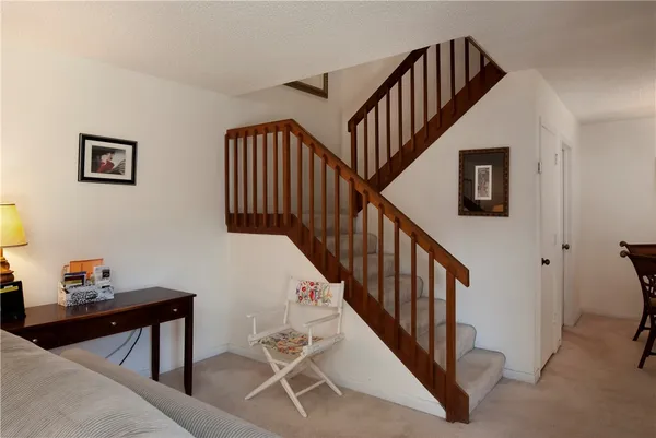 a view of entryway and workspace