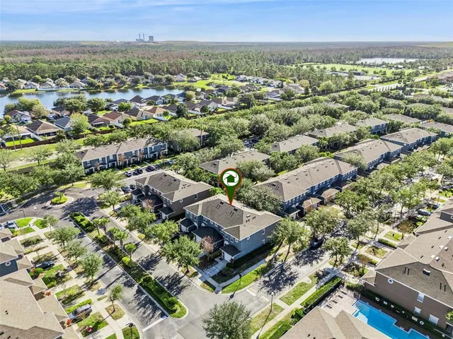 an aerial view of multiple house