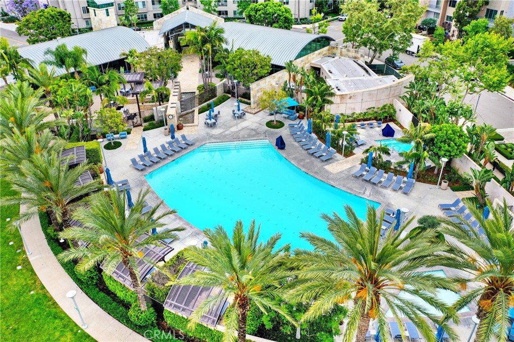 3715 Rivington Irvine, CA 92612 - Photo 44 of 65 an aerial view of a house with swimming pool and garden