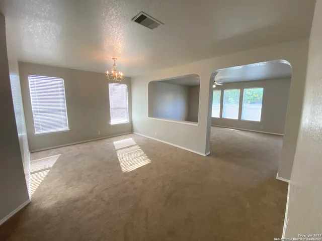 a view of livingroom with kitchen