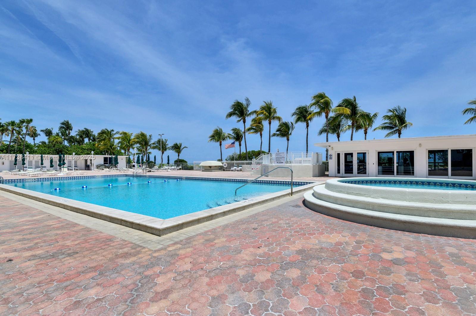 5005 Collins Avenue, Unit 724 Miami Beach, FL 33140 - Photo 15 of 15 a view of swimming pool with outdoor seating and yard in back