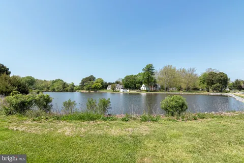 a view of a lake from a yard