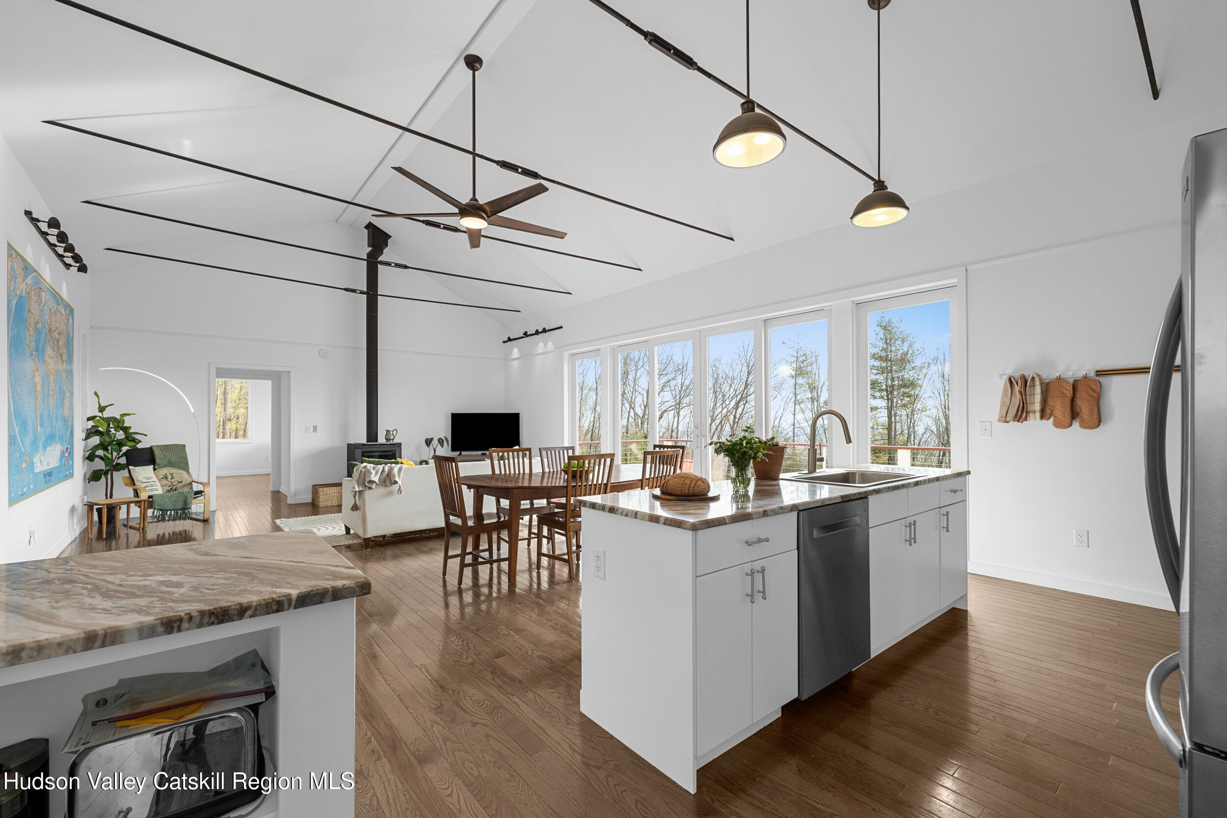 184 Haver Road Olivebridge, NY 12461 - Photo 15 of 31 a kitchen with stainless steel appliances granite countertop a stove oven and a view of living room
