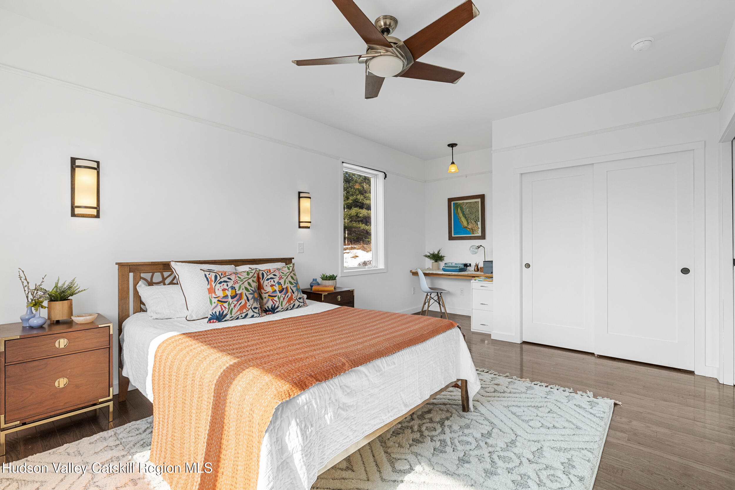 184 Haver Road Olivebridge, NY 12461 - Photo 23 of 31 a bed room with a bed and a chandelier