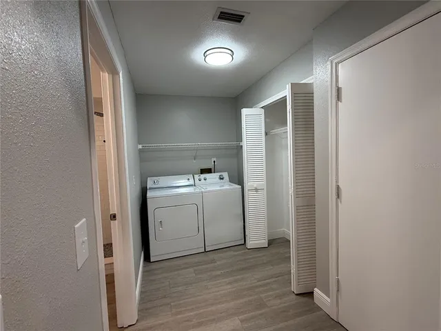 a room with a washer and dryer