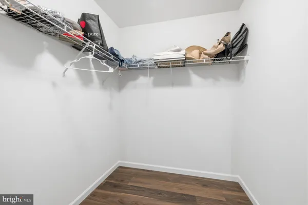 a view of small space with racks on the wall