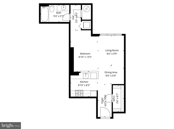 a living room with furniture a rug and a large window