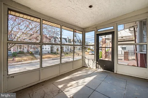 a view of a large room with a large window