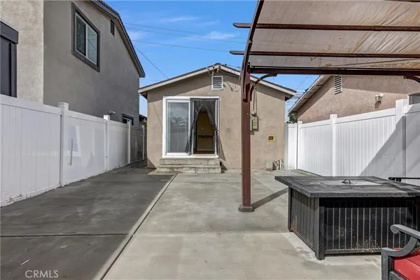 a view of outdoor space with seating