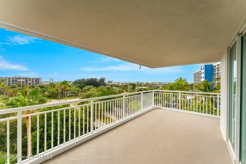 a view of a city from a balcony