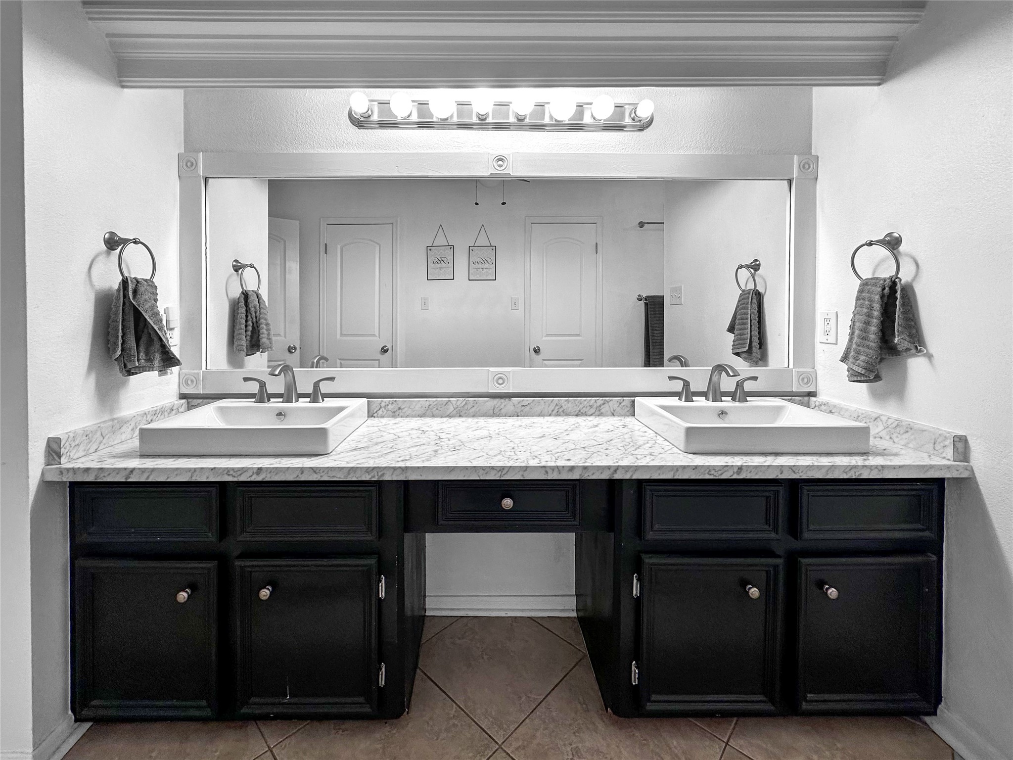 6511 Castle Pine Lane Spring, TX 77379 - Photo 24 of 49 Luxurious primary bathroom featuring an oversized vanity, generous counter space, and designer lighting.