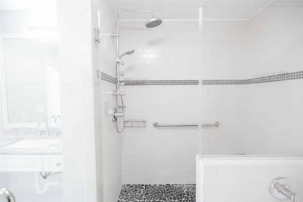 a bathroom with a shower