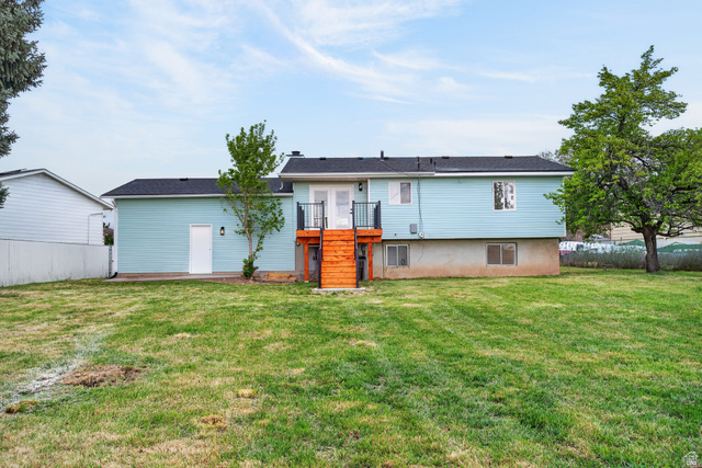 489 Owens Street Layton, UT 84041 - Photo 21 of 25 Rear view of property featuring stairway and french doors