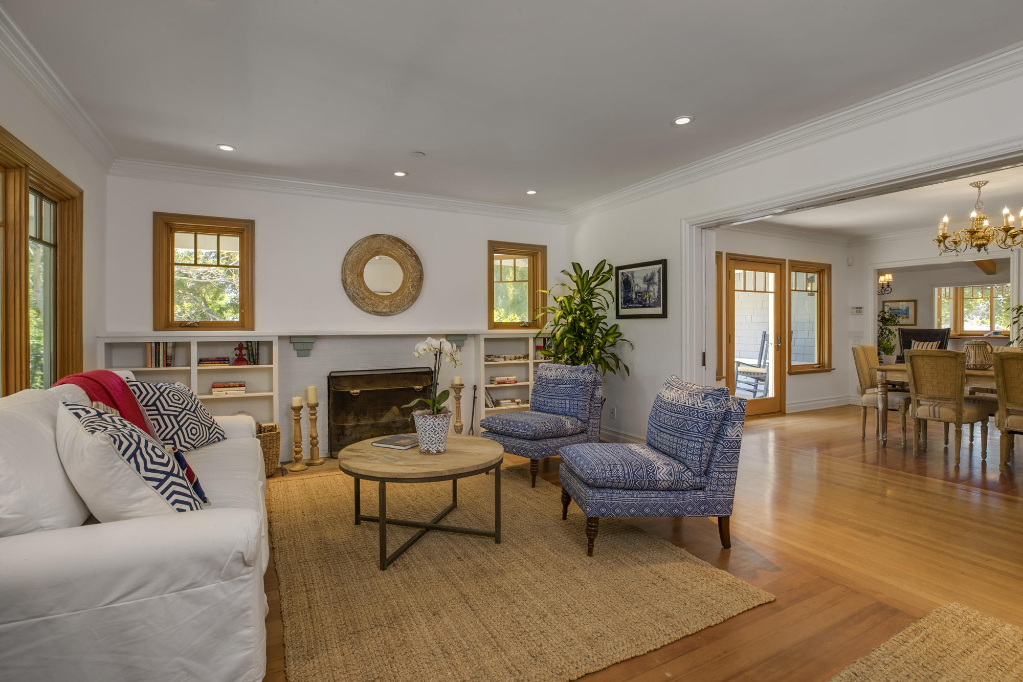329 San Ysidro Road Santa Barbara, CA 93108 - Photo 13 of 30 Living room + fireplace