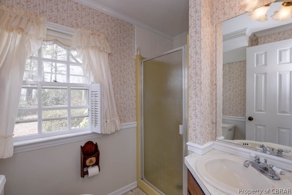 1440 Victory Hill Road Hayes, VA 23072 - Photo 24 of 45 Downstairs bathroom with shower off of the laundry/office room