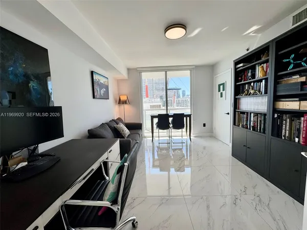 a bathroom with a mirror