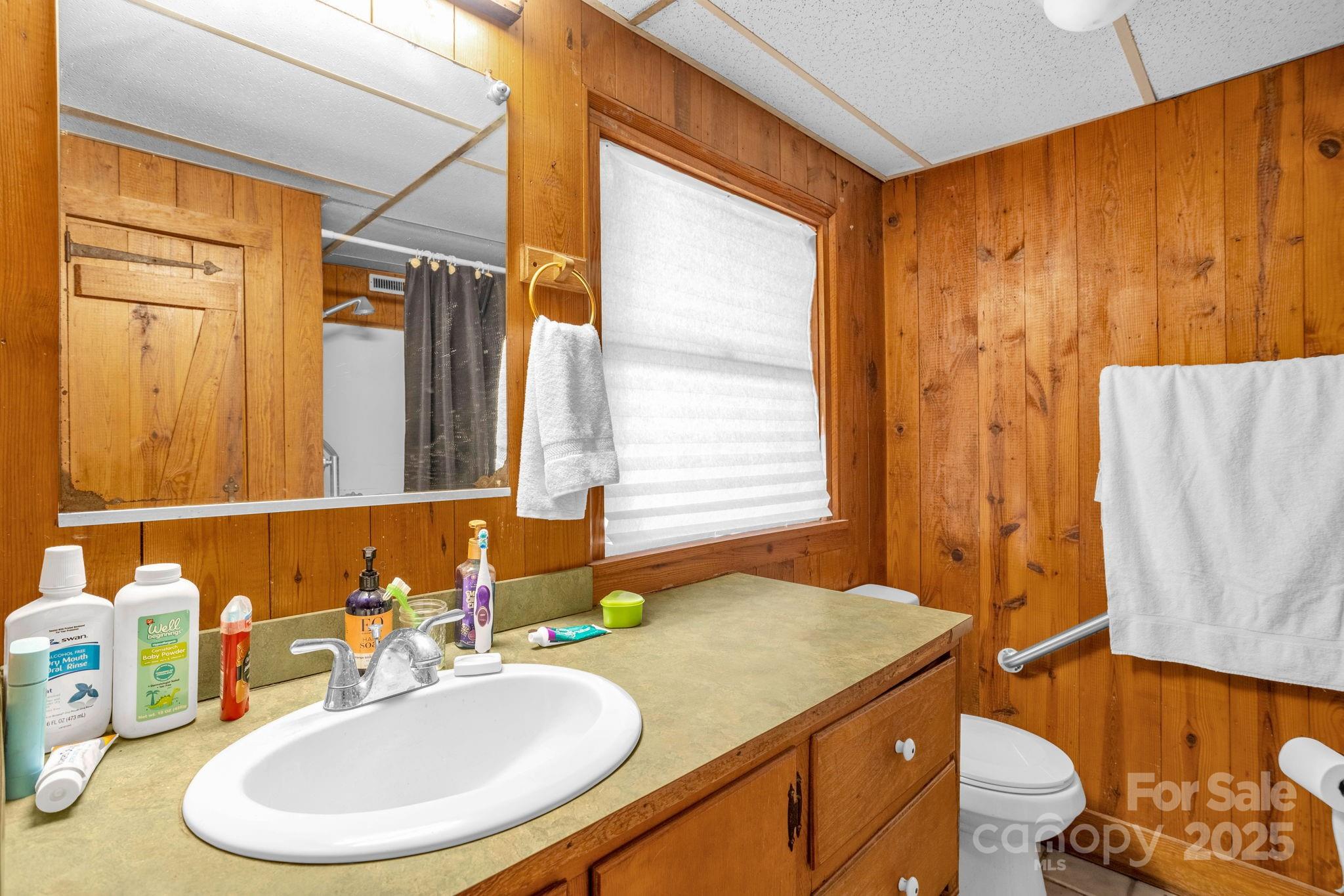 723 Hill Everhart Road Lexington, NC 27295 - Photo 36 of 48 a bathroom with a granite countertop sink and a mirror