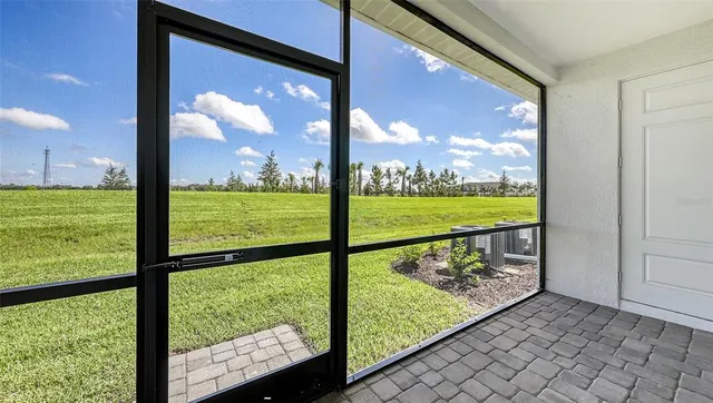 a view of sky from a window